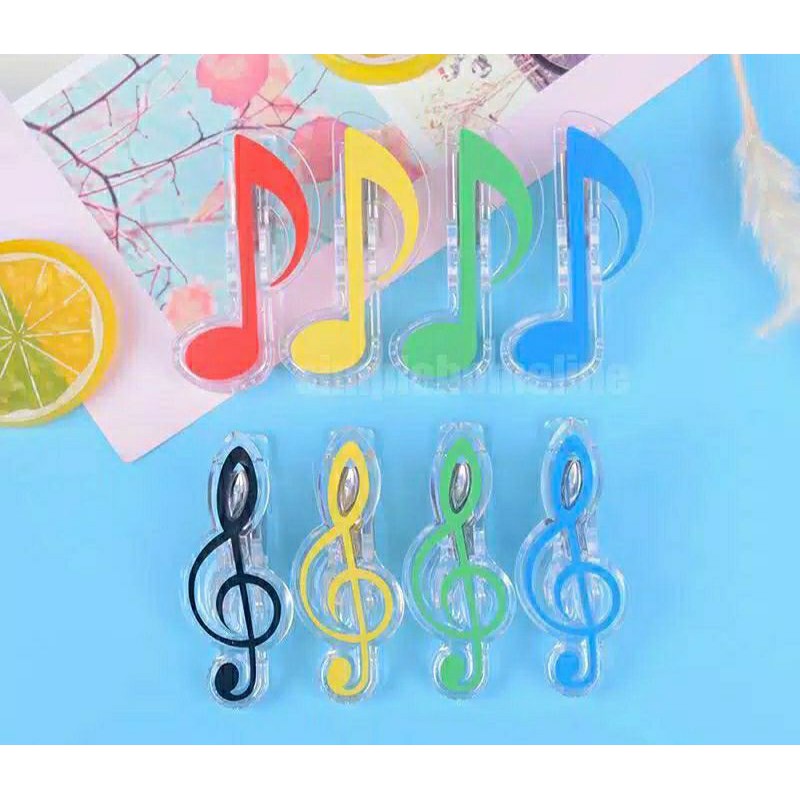 

Penjepit /Jepit / Klip Kertas Foto Set (2pcs) Bentuk Not Nada Lucu Unik Simple Praktis Multifungsi