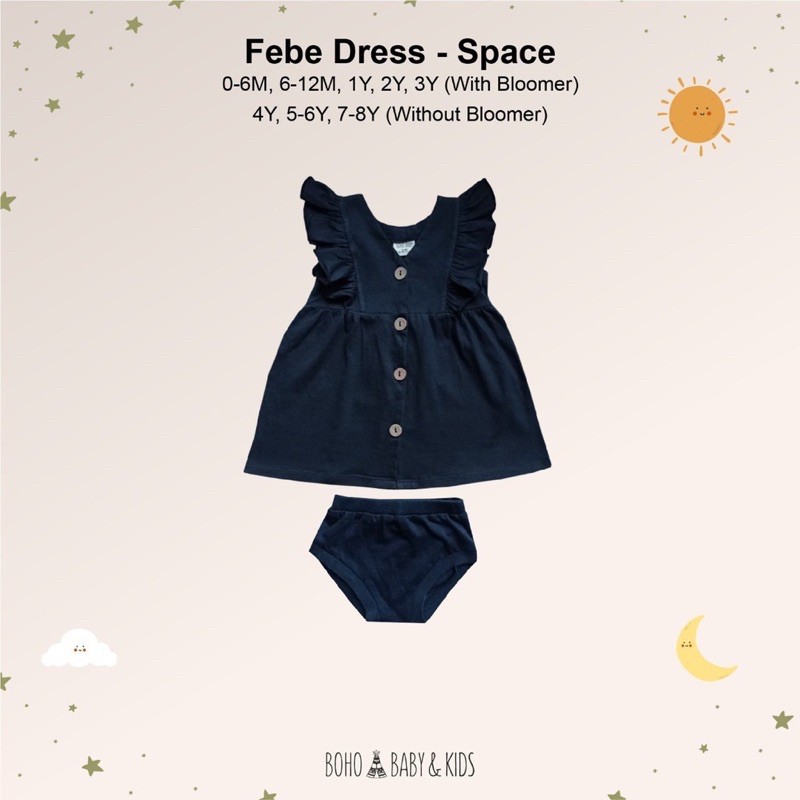 BOHOBABY BOHOPANNA FEBE DRESS TERUSAN ANAK BAYI-SPACE