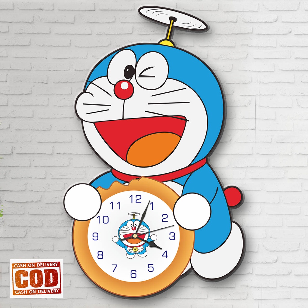 Jual JAM DINDING UNIK KARAKTER DORAEMON / JAM DINDING KARAKTER LUCU