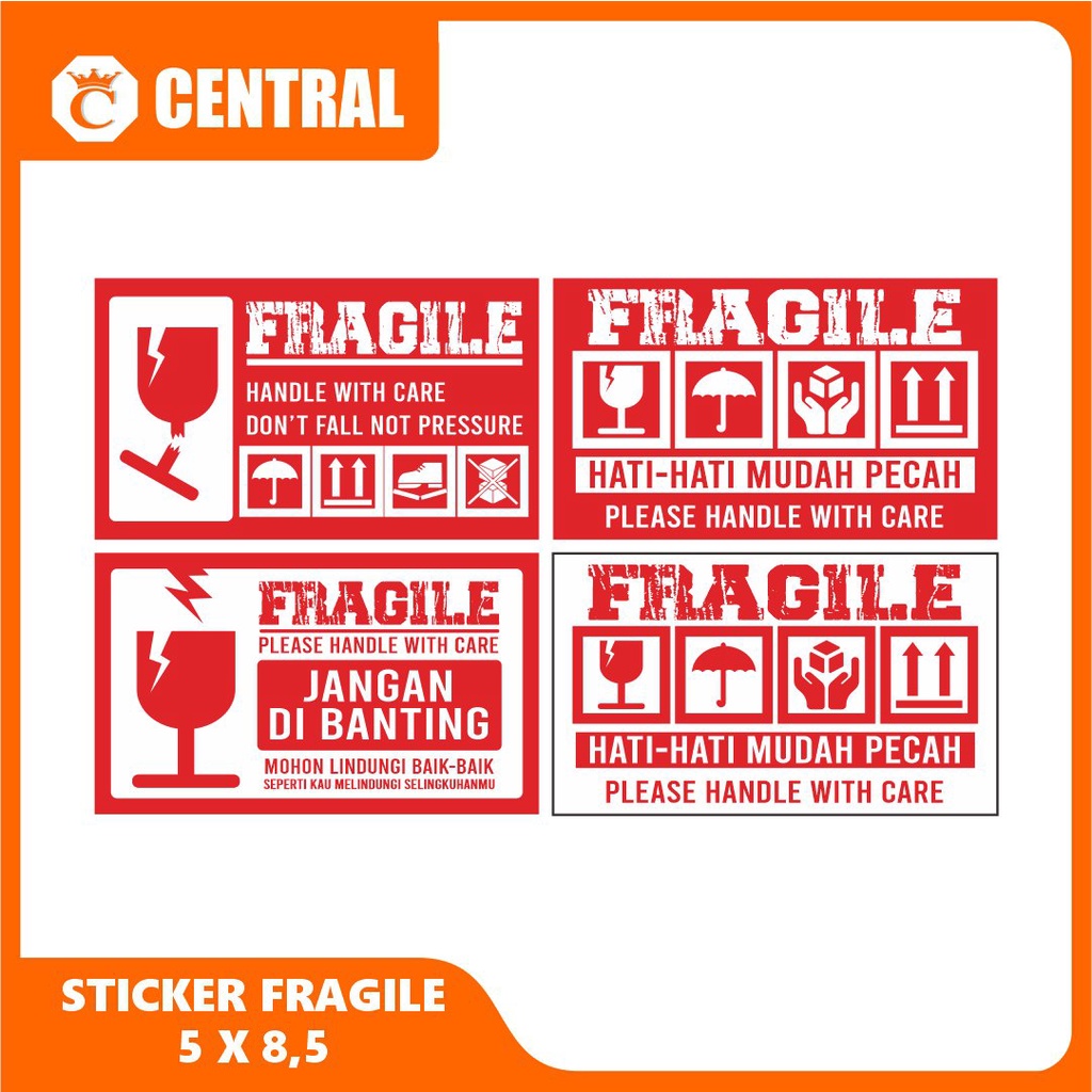 

STIKER FRAGILE-STIKER UNBOXING-STIKER PACKING MURAH BEST SELLER UKURAN 8.5x5