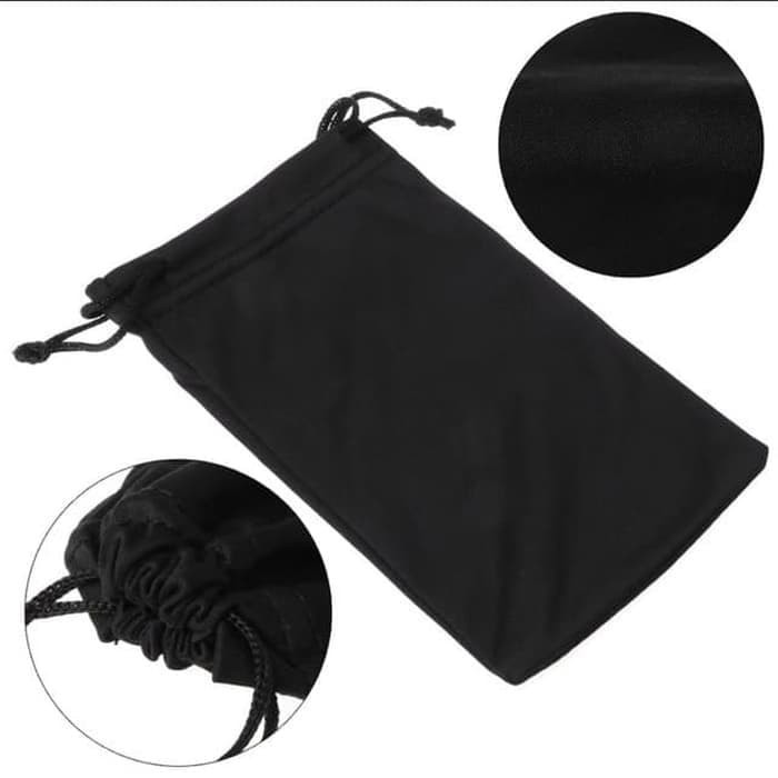 SARUNG KACAMATA POUCH BAG KAIN HP HITAM