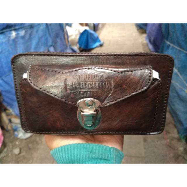 DOMPET HP PRIA BAHAN KULIT SAPI ASLI 9,5 x 16,5 x 5 cm - SOUVENIR MURAH KHAS JOGJA