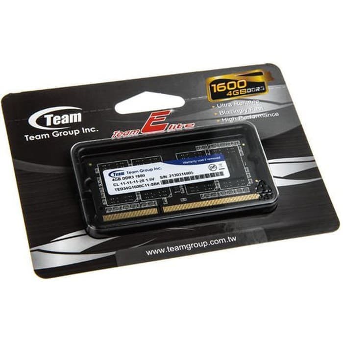 Ram Team Sodimm Ddr3 4GB 1600L - Sodimm 4Gb DDR3 Team Elite