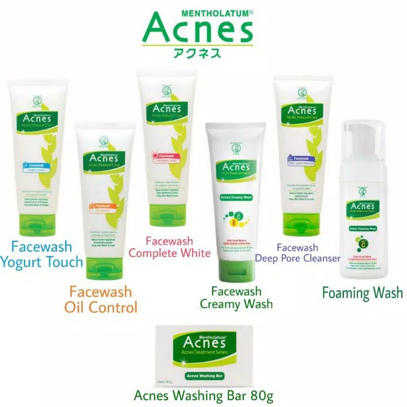 Jual Acnes Face Wash 100 Gr (Besar) Creamy Wash / Complete White / Deep ...