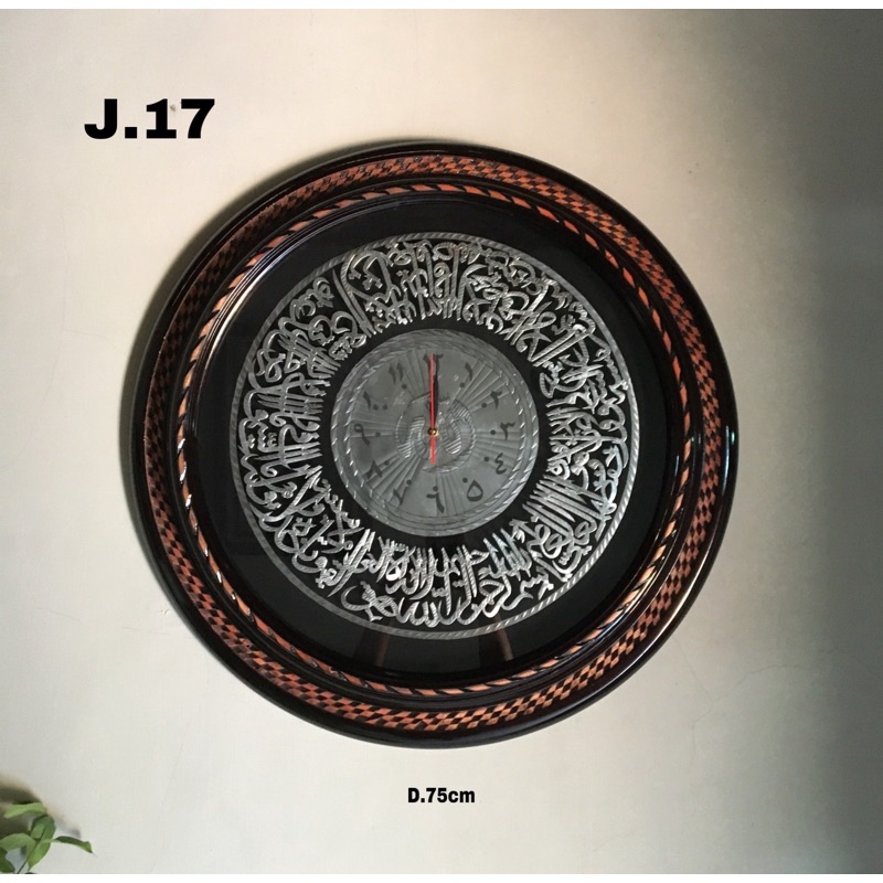 

kaligrafi jam perak foil murah timbul diameter 75cm