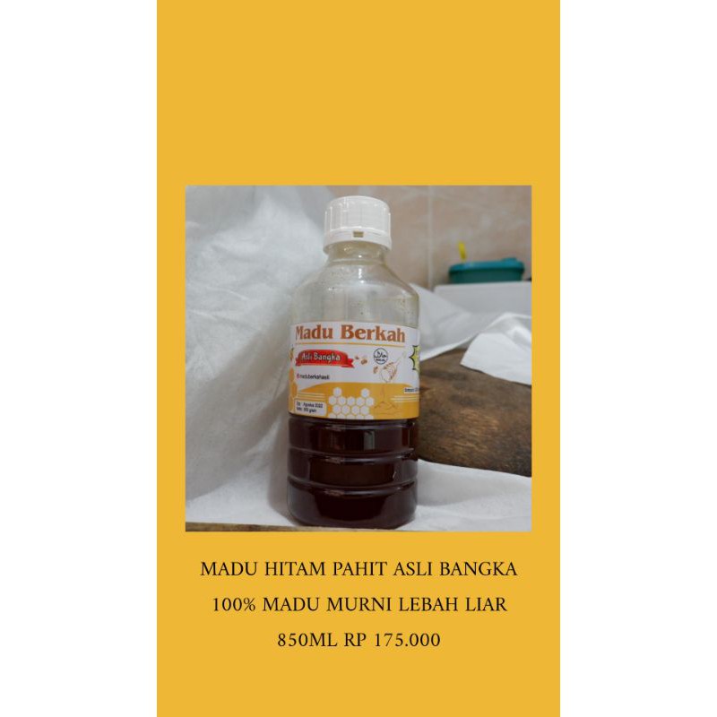 

Madu Hitam Pahit Asli Bangka 850ml