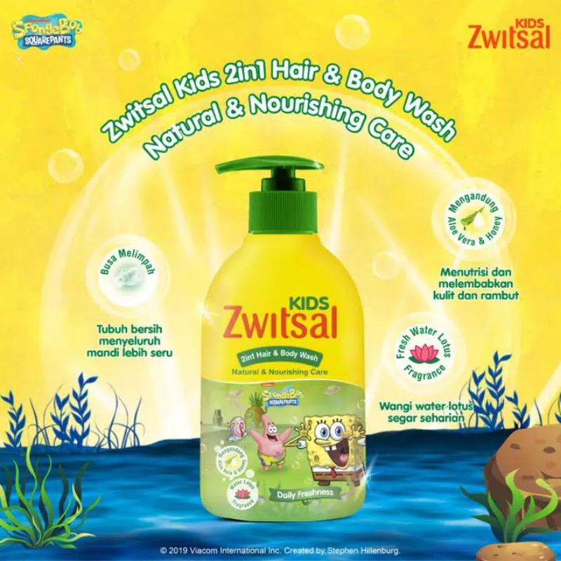 Zwitsal Kids 2 In 1 Hair &amp; Body Wash Natural And Nourish 280 ml