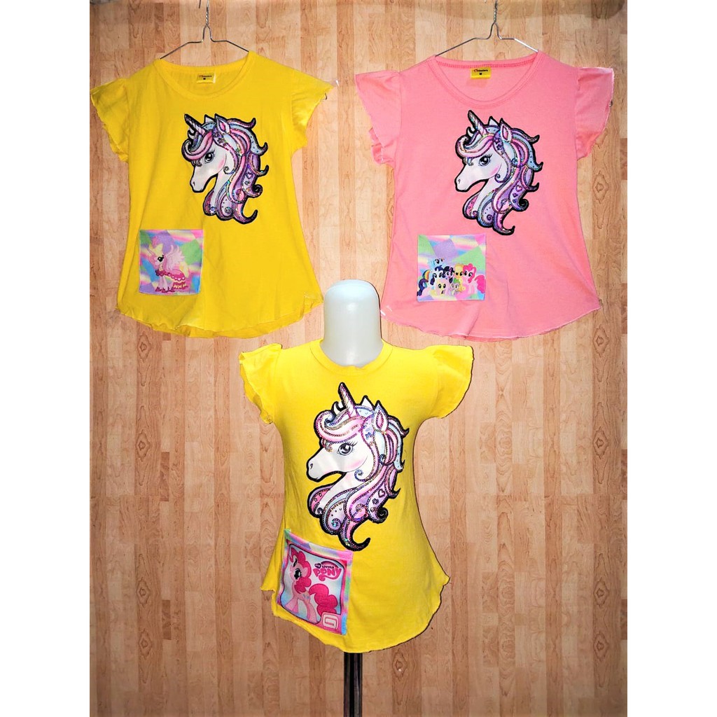 Kaos Anak Perempuan Karakter LOL LED / Unicorn LED / Baju Murah Anak Perempuan LOL LED/Unicorn LED