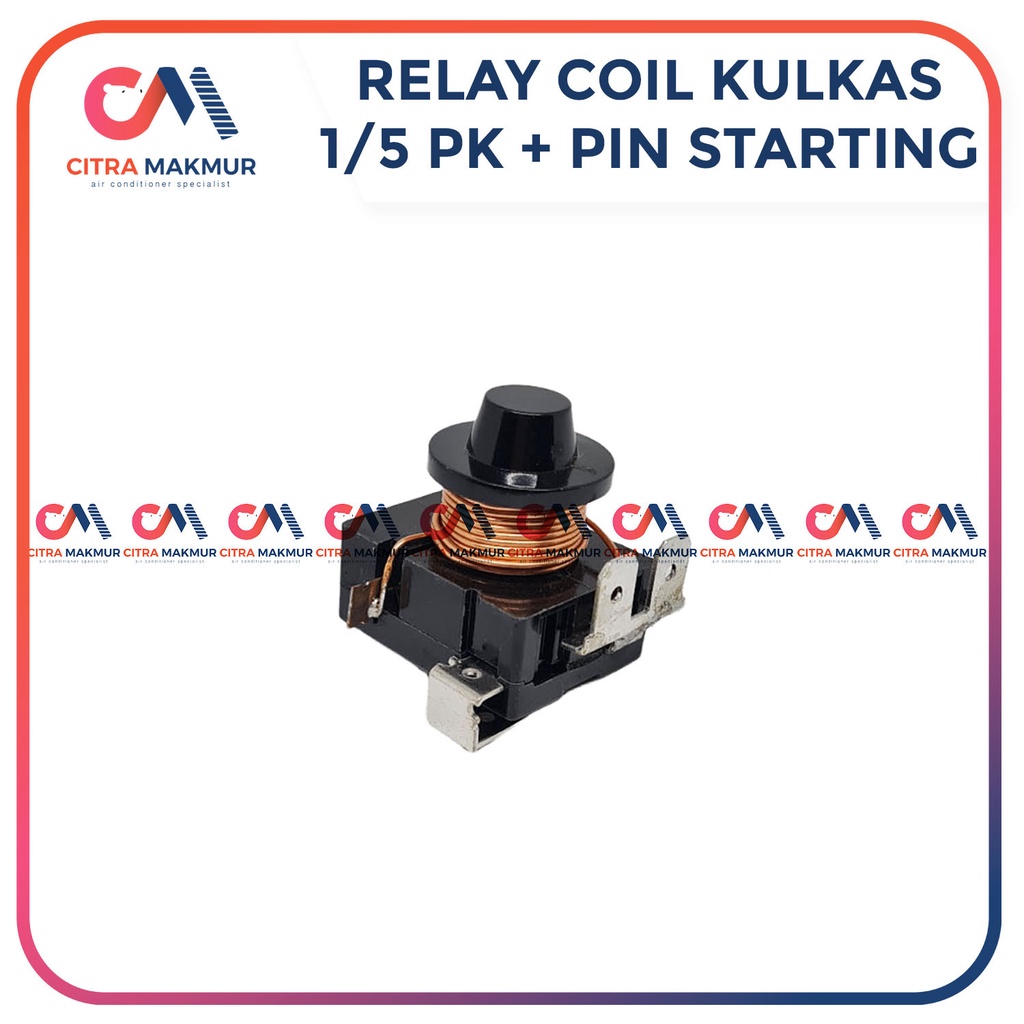 Relay Coil 1/5 pk Kulkas 2 pintu Starting Kapasitor PTC Gulungan Hp Sepul Showcase Freezer Riley Kompresor 1 Pin Kotak Terminal Otomatis