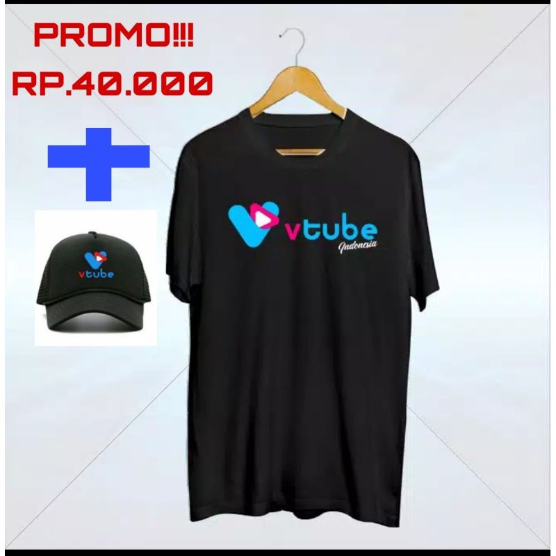 Kaos VTUBE / Baju V tube Indonesia + Topi Vtube