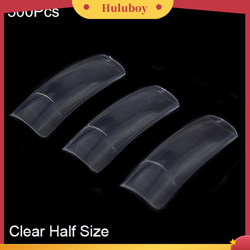 Huluboy Huluboy♡ 500 Pcs Kuku Palsu Bahan Akrilik Gaya Perancis Untuk Nail Art