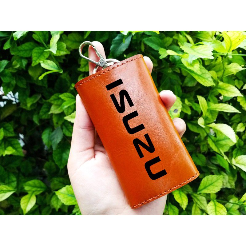 Dompet STNK Kulit Asli Sapi Warna Tan Logo ISUZU - 29922 Garansi 1 Tahun