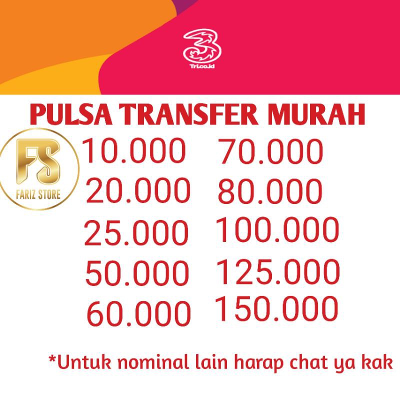 PULSA TRANSFER THREE TRI