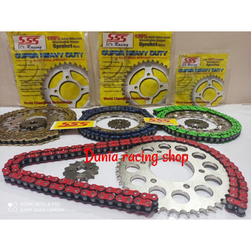 Gear set Gir set SSS 428 Vixion old Vixion new WR155 Rx king Mx king Vixion R R15 new Vega Jupiter MX 135  F1ZR Byson