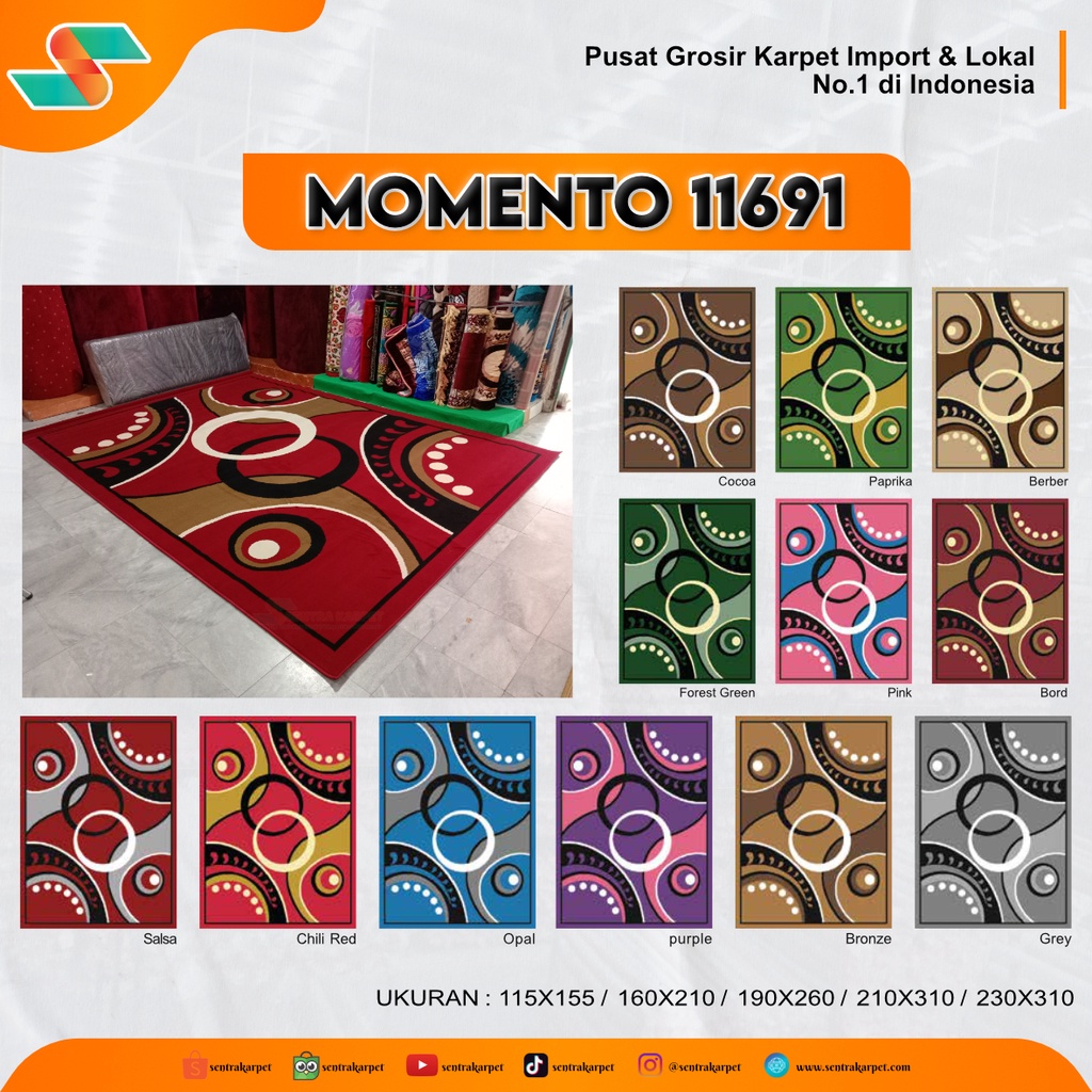 Terlaris ✨ - Karpet Rumah Moderno / Momento - Murah - 11691 Bord - Ukuran 3x4 Meter - Pusat Grosir Karpet3.1.23