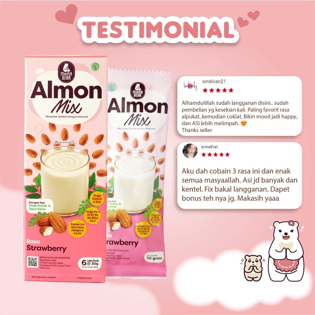 MAMA BEAR ALMON MIX ADVANCE FORMULA / SUSU ALMON FORMULA BARU / SUSU PELANCAR ASI