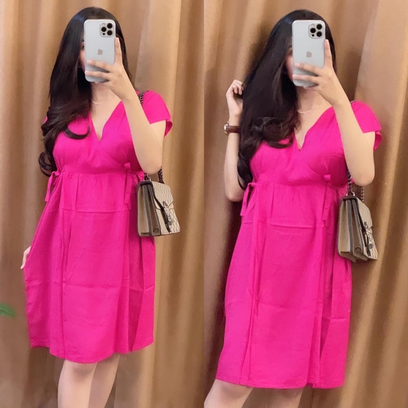 Baju tidur Daster kekinian kimono busui frendly bahan rayon adem-POLOS FANTA