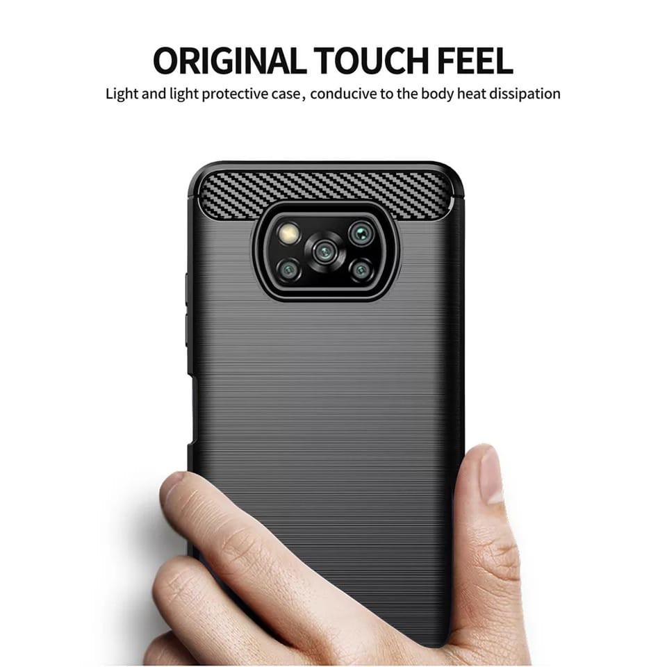 PROMO 3-IN-1 Xiaomi Poco X3 Pro / Poco X3/X3 NFC Softcase Carbon Ipaky Xiaomi Poco X3 Pro -X3 NFC