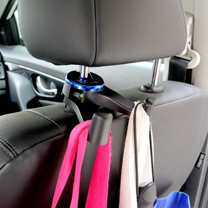 Double Dual Hook Holder Car Phone Holder Gantungan Jok Organizer Mobil Headrest