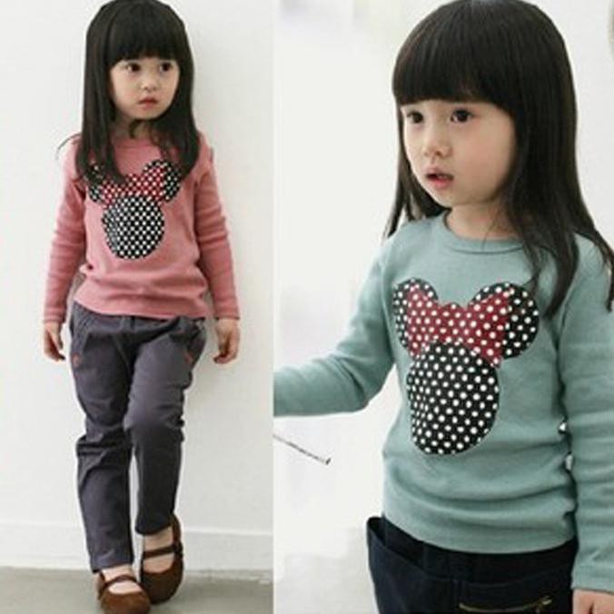 Baju / Kaos tangan panjang anak perempuan - Hijau Tosca