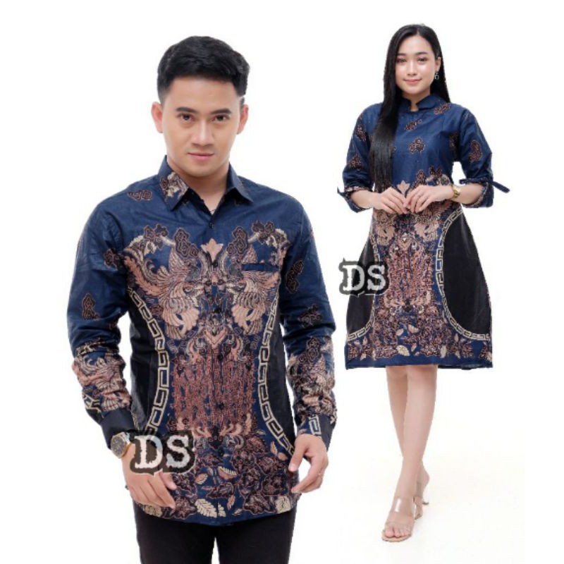 SERAGAM Couple Atasan Batik Kemeja Pria &amp; Tunik Wanita New. DEWASA, Kencana, JUMBO