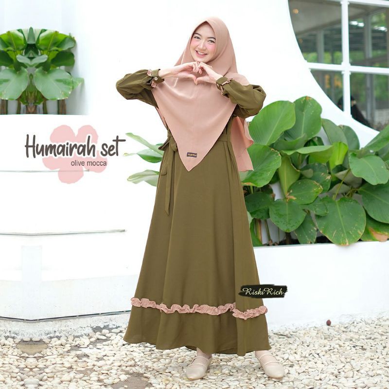GAMIS REMAJA KEKINIAN (HARGA SATU SET DENGAN HIJAB) | GAMIS HUMAIRAH BY RISKIRICH