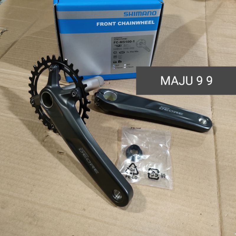 Crankset Shimano Deore M5100 32T Hollowtech 2 Single Crank Set Mtb Original