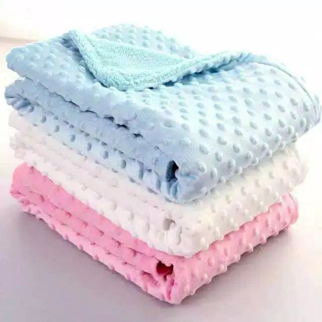 Selimut Just To You Premium Double Fleece Bayi Polos Bintik / Selimut Minky | Selimut Bumpy Corn /2