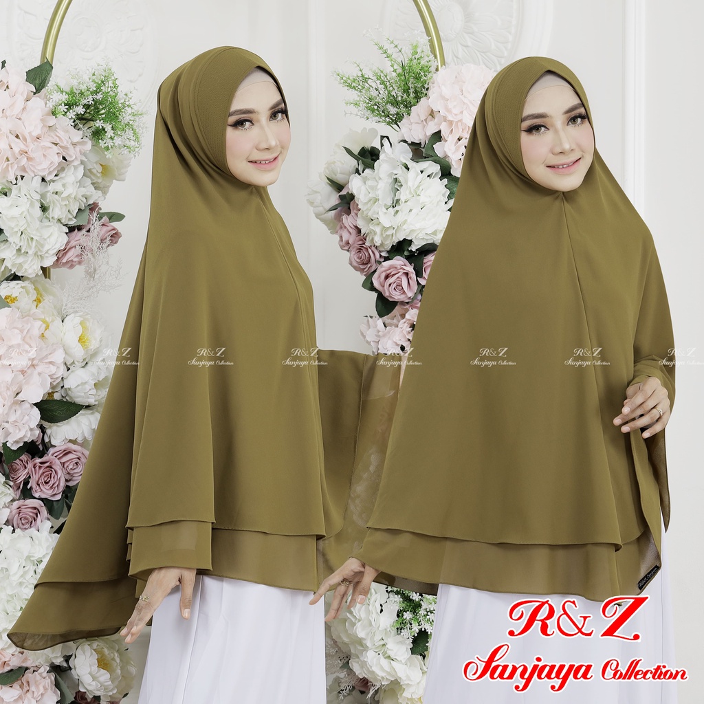 Jual KHIMAR CERUTY 2 LAYAR NAFISAH POLOS HIJAB JILBAB SYARI JUMBO 2