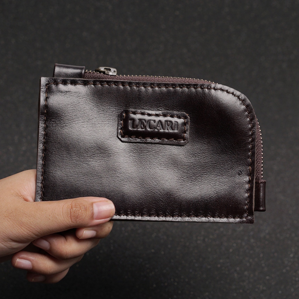 Dompet koin coin pouch genuine leather Kulit Asli Lecari