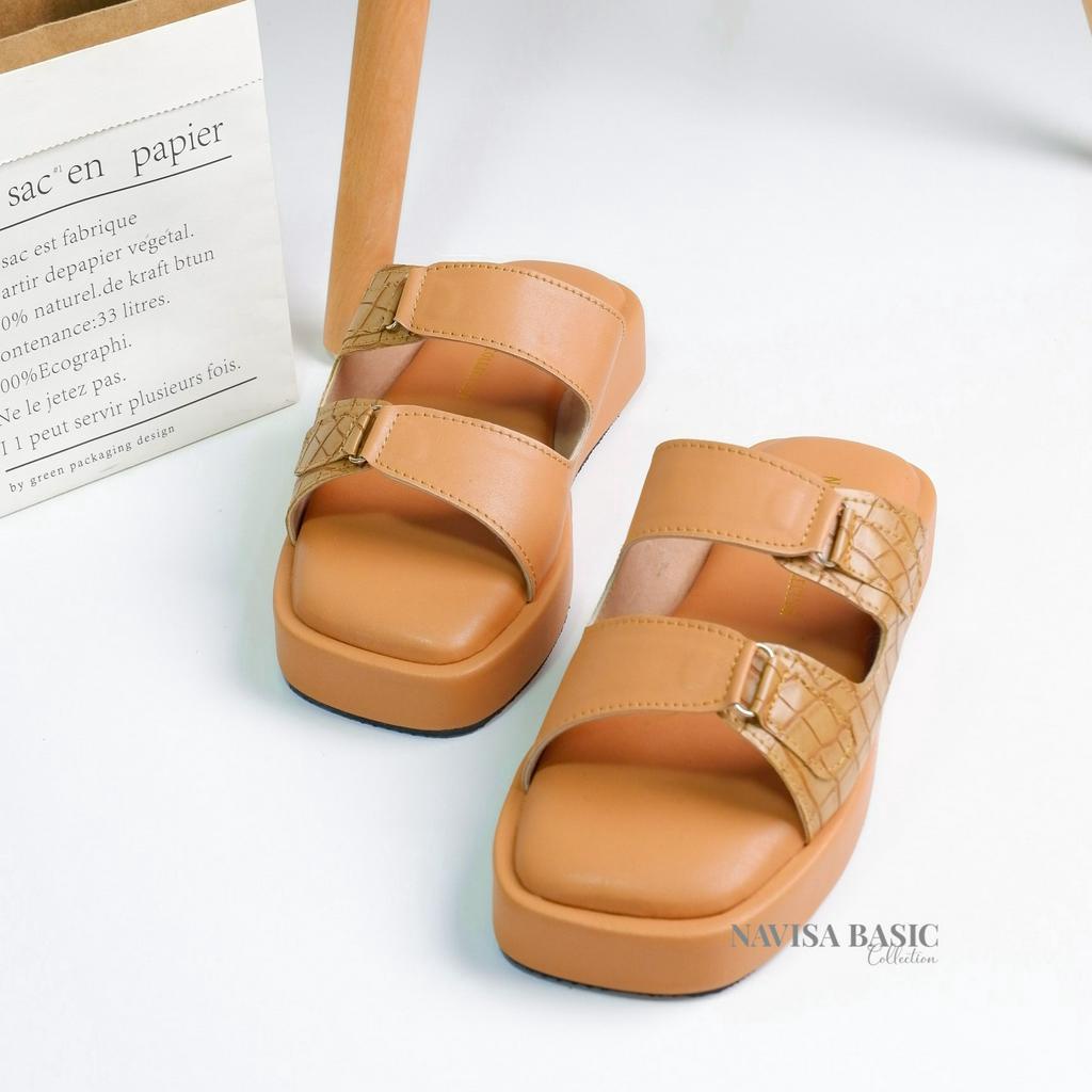 Sandal Wanita Korean Empuk Sandal Puffy Plaform Navisa basic collection