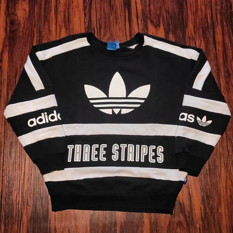 jaket vintage kaos celana varsity sukajan hoodie crewneck second adidas big logo classic three strip