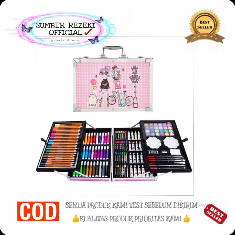 

SR - Crayon Art Set 145 pcs / koper Set Crayon Mewarnai Anak / Alat menggambar 145 pcs