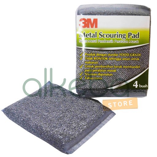 Jual 3M Metal Scouring Pad Sabut pembersih stainless per pcs | Shopee ...