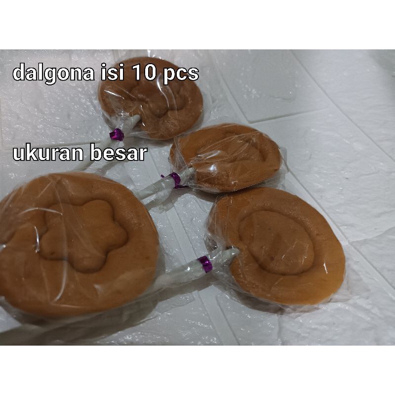 dalgona candy besar 7 cm(isi 10 pcs)