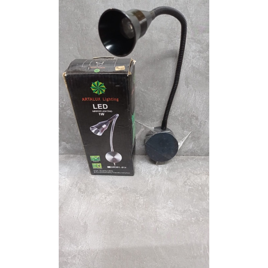LAMPU DINDING LED - 1 WATT - HITAM - ARTALUX - CAHAYA WARM WHITE
