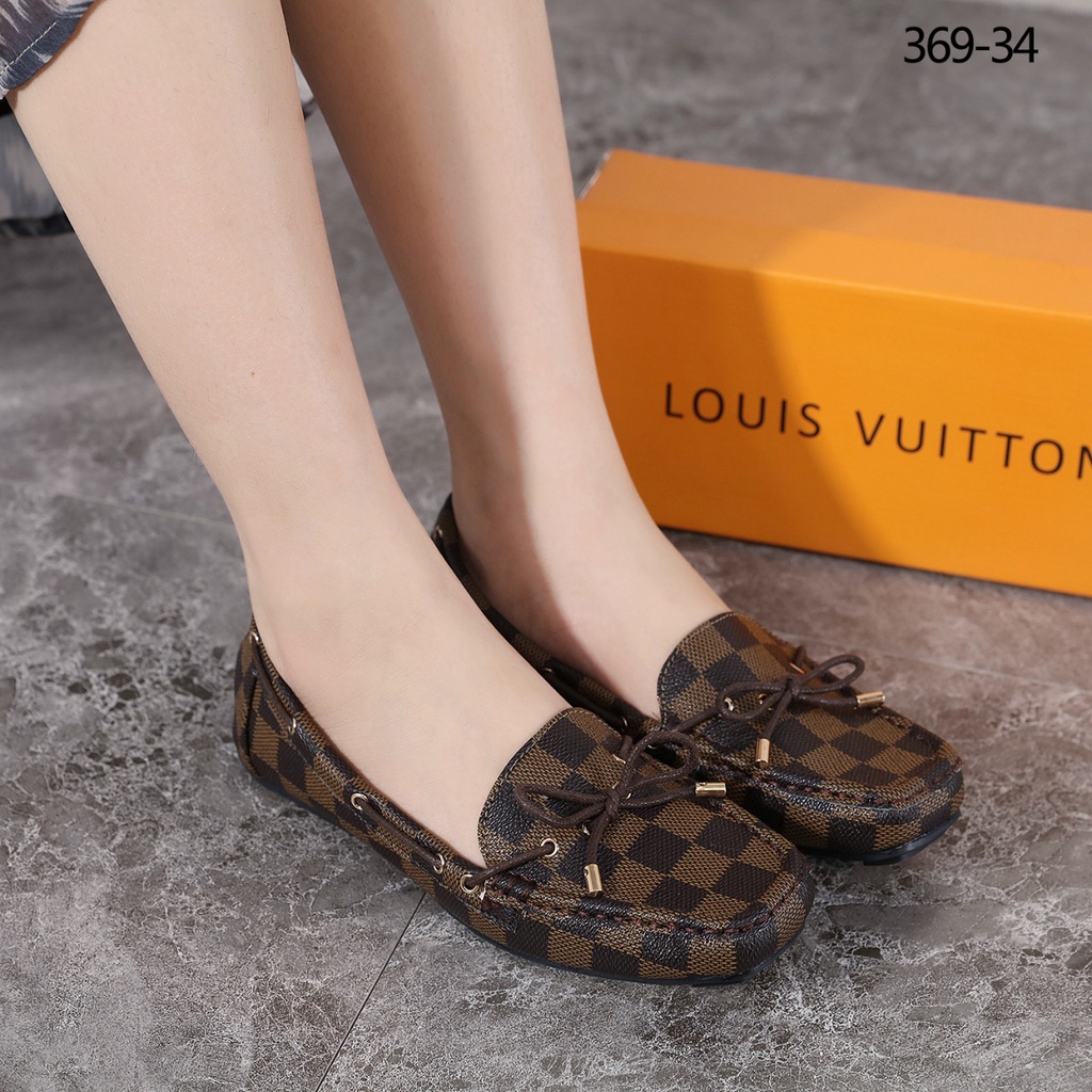 Gloria Flat Loafer Shoes in Damier 369-34