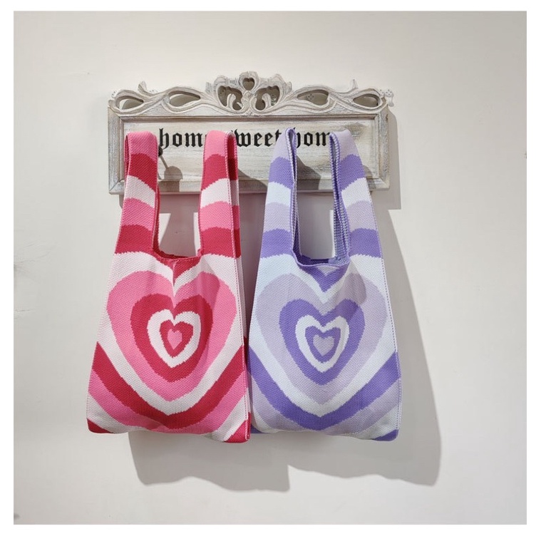 TAS WANITA 3139 - BUFFOLLOW Vacay Tote Bag Motif Love - Tas Belanja Tas Bangkok Thailand  Bufollow Bag - E1