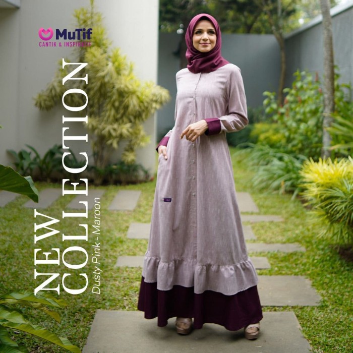 Gamis Katun Original MUTIF KALEENA MAROON || NEW ARRIVALE || TERBARU