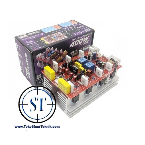 Kit Power Amplifier Stereo AMPSTER SC2 400W ( 2x200W ) High Class AB 8X 2 Channel Left And Right Heavy Duty