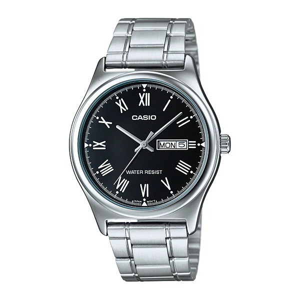 Casio General MTP V006D-1B / MTP-V006D-1B2 7B Jam Tangan Pria Analog Rantai Stainless Steel Silver