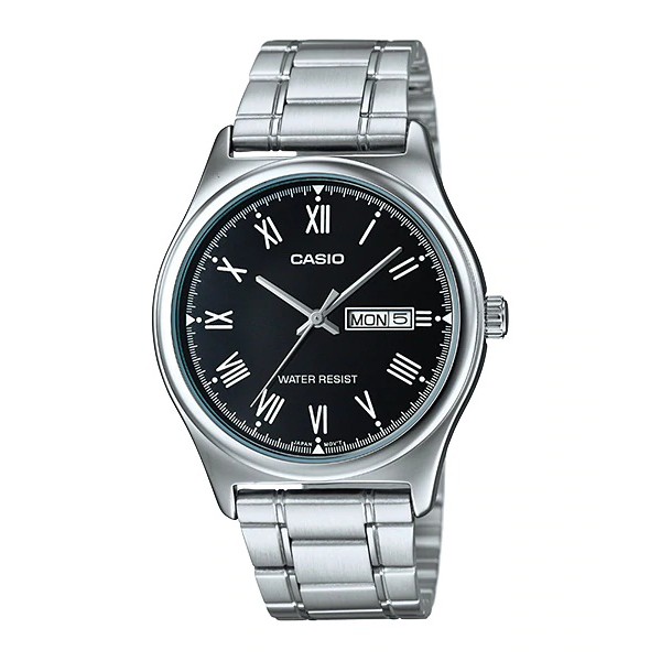 Casio Original MTP V006D-1B / MTP-V006D-1B2 7B Jam Tangan Pria Analog Rantai Stainless Steel Silver