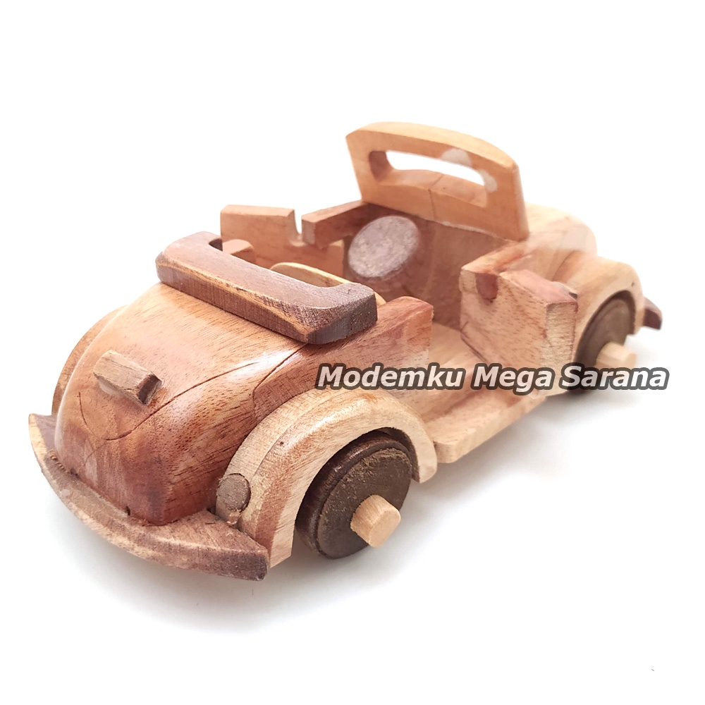 Miniatur Mobil VW Kayu Tanpa Tutup 18x9x6 cm