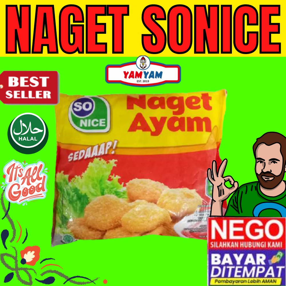 

Nagget Naget SONICE AYAM Frozen Food Beku Daging Premium Makanan Asin Siap Makan Saji Cemilan Halal