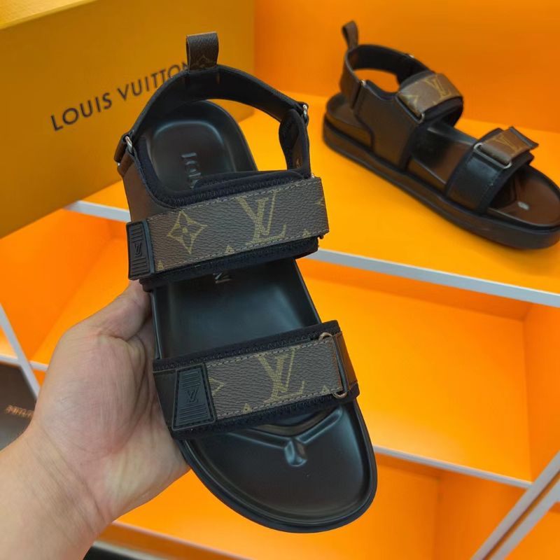 sandal lv pria slide selop flat slippers cowok sendal mirror men P1SHOES