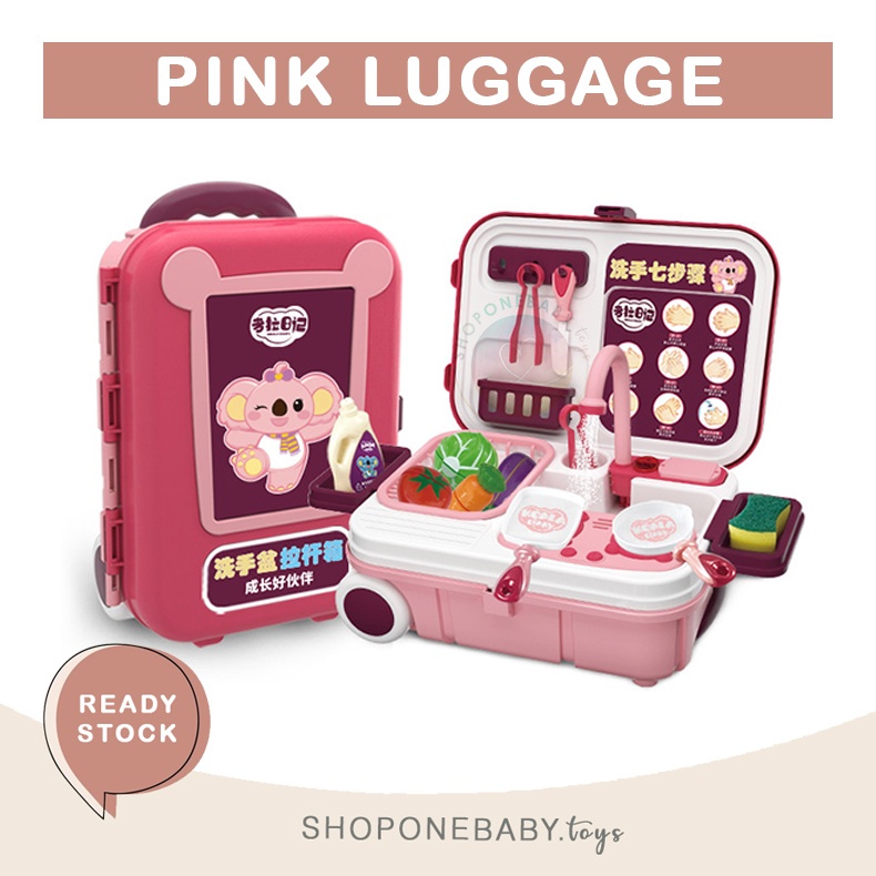 INSTAN LUGGAGE BAG Koala Diary Boys Kitchen Sink Dishwasher Battery Pretend Play Toy Kado Kado Anak 