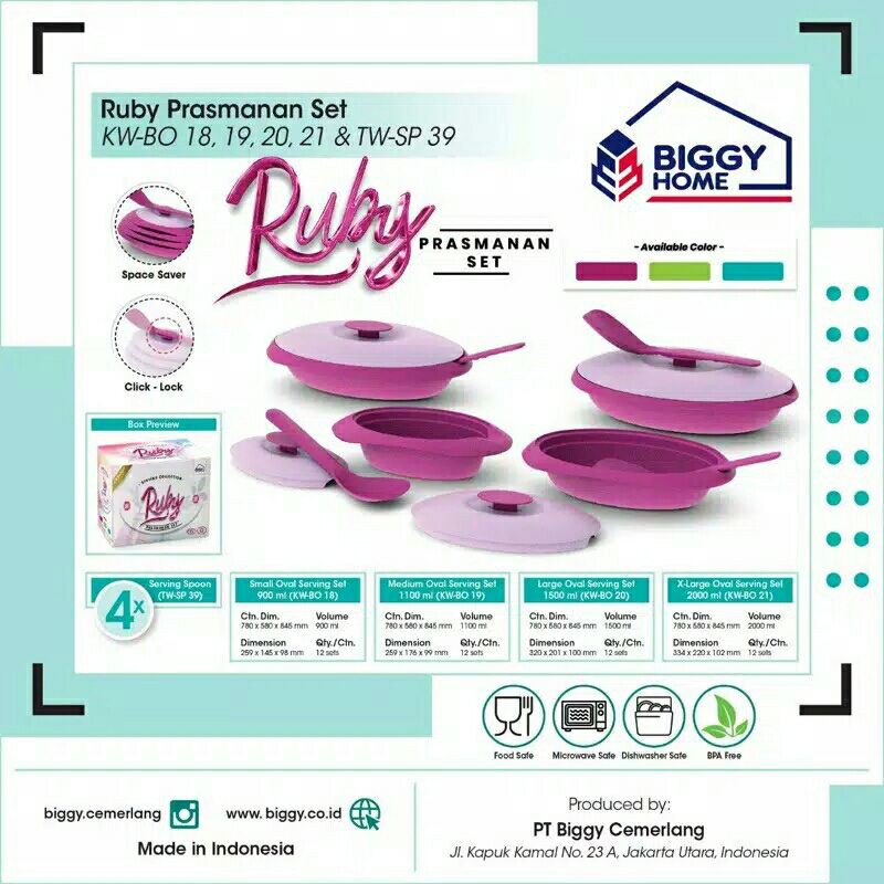 Ruby set/set prasmanan/mangkok set