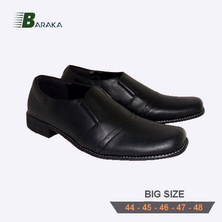 Sepatu Pantofel Pria Formal Big Size 44 45 46 47 48 ZGB-BRX 01 BLACK sepatu cowo resmi ukuran jumbo besar gede