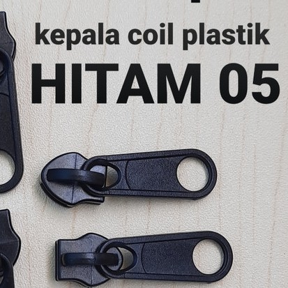 kepala resleting sleting coil plastik 05 hitam jual/100pcs murah PALING MURAH