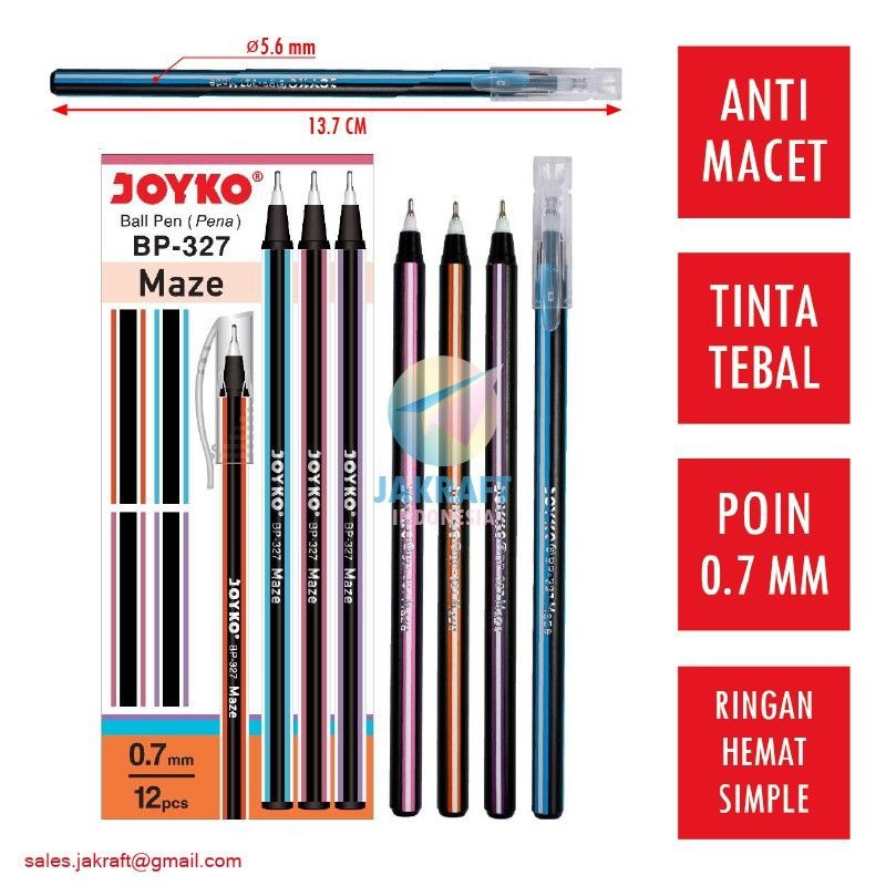 

pena hitam / bulpoin hitam /pulpen hitam joyko 327